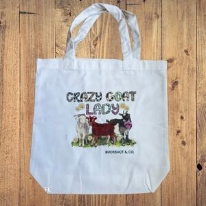 White Eco-Friendly Goat Print Tote Bag